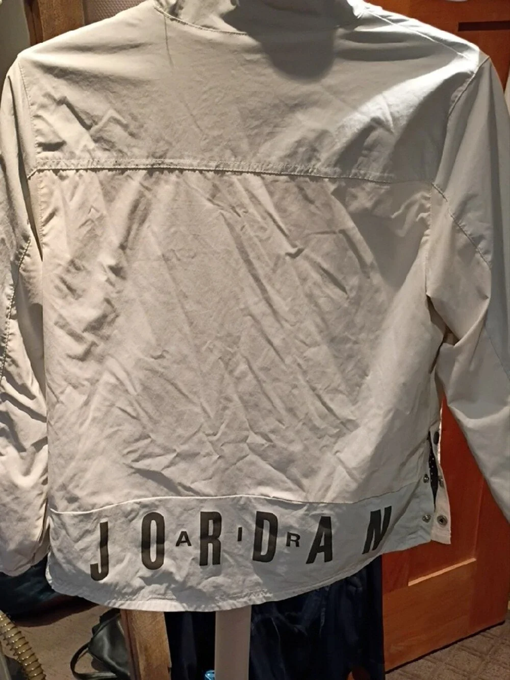 Jordan Light Gray/White Pullover Windbreaker with Jumpman Logo